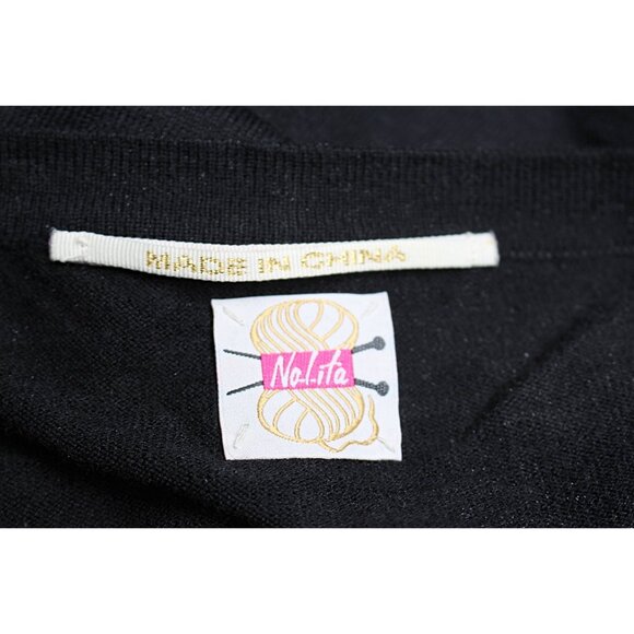 Nolita - "2 in 1" Cotton Cashmere Sweater Dress, Black + Blue Lace Inset, Large - Picture 2 of 9